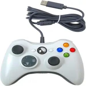 Xbox 360/ PC Windows 7/8/10용 USB 유선 컨트롤러 교체 Xbox360용 게임패드 조이스틱(화이트 ))