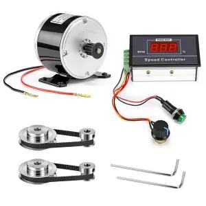 Lounsweeer 4팩 소형 브러시드 영구 자석 전기 모터 E 스쿠터 속도 제어용 24v 350w 3000rpm 및 Gt2 풀리