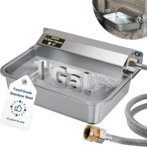 반려견용 PETHIND 1Gal/3.8L 자동 급수기 야외용 특허받은 반려견 볼 가축 닭용 스테인리스 스틸 물그릇