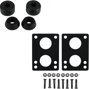 1/4인치 라이저와 1/2인치 하드웨어가 장착된 다임백 스케이트보드 부싱 (98A 블랙)