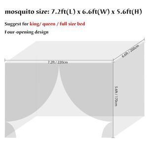 66피트 LED 스트링 스타 ANMAS 커튼 조명이 포스트 네팅 침대 블랙 모기장 있는 캐노피 우아한 코너