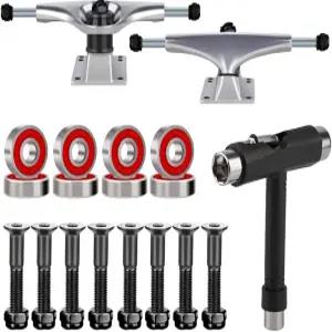 BESIY 스케이트보드 트럭 베어링 및 휠 하드웨어 세트 연마된 나사 1 실용적인 렌치 (1)(알루미늄 색상)