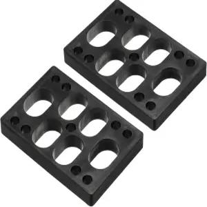 파티킬 1/2인치 스케이트보드 라이저 패드 2팩 PU 3x2 트럭용 앵글 웨지 충격 블랙