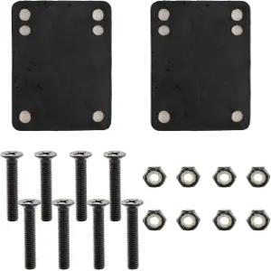 장착 나사와 너트가 있는 구첸루 블랙 고무 스케이트보드 라이저 패드 키트 - 롱보드 경험 향상