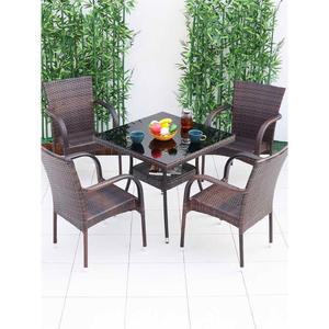 야외용 라탄 테이블과 의자 식탁 라운드 펜션 테라스