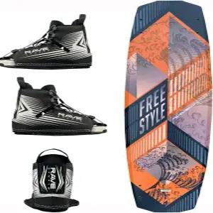 스트라이커 부츠가 포함된 RAVE 스포츠 프리스타일 웨이크보드 및 바인딩 패키지