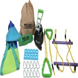 트렐린 스윙셋 체조 키트 36 - 저렴한 스윙 세트 슬랙라인 라인 만들기 2개 더블 사다리꼴 바 닌자 트리