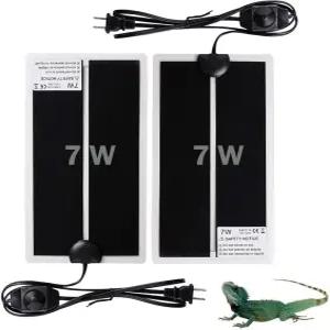 KABASI 2PCS 파충류 온열 매트 온도 조절이 가능한 수조 테라리움 아래 방수 패드 거북이 뱀 도마뱀 7W