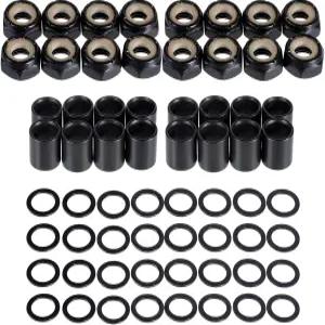 Xyembu 16개 스케이트보드 잠금 너트 세트 하드웨어 키트 수리 트럭 너트가 포함된 스케이트 액세서리 액슬