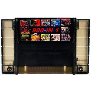 SNES 슈퍼 닌텐도 16비트 게임 콘솔용 레트로테크 900 인 1 카트리지 - 투명 블랙