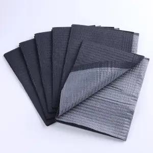 50개 일회용 네일 아트 테이블 매트 아크릴 연습용 블랙 접이식 타월 3겹 방수 타투 턱받이 클린 패드 커버