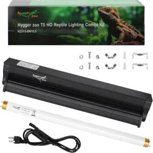 T5 UVB 파충류 조명기구 HO 전구 조명 콤보 키트 테라리움 후드용 10.0 8W 바 UVA 수염 용 거북 탱크용