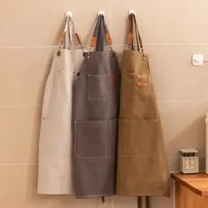 바리스타 베이킹 카페 작업 앞치마 앞치마 목공용 데님