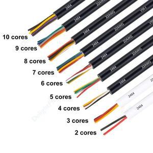 멀티 코어 외장 케이블 2 3 4 5 6 7 8 9 28AWG 절연 PVC 주석 도금 구리 LED 스트립 연장 와이어 RGB