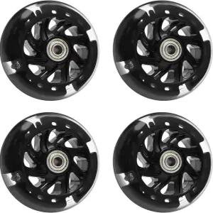 eMagTech 4PCS 스쿠터 사일런트 야광 크리스탈 휠 블랙 허브 베어링이 깜박이는 3가지 색상 교체 100x100mm