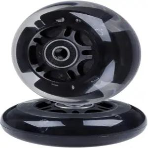 AOWISH 2팩 라이트 업 스쿠터 뒷바퀴 80mm LED 플래시 인라인 스케이트 교체 휠과 베어링 ABEC 9 장착 3륜