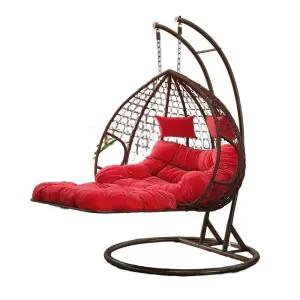 라탄 흔들 의자 해먹 화단 커피색 1인용 리조트 휴식 무팔걸이 펜션 발코니