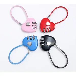 미니 와이어 하트 자물쇠 번호열쇠 번호