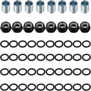 대부분의 스쿠터와 롱보드에 적합한 8개의 스케이트보드 트럭 너트 8 스페이서와 40개의 액슬 와셔를