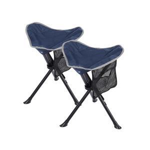 접이식 캠핑 의자 2팩 가벼운 휴대용 삼각대 의자 낚시 사냥 배낭 여행용 좌석 파란색