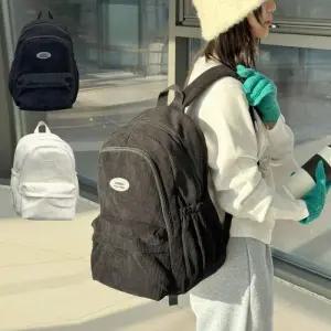 [신상오픈런]골덴가방 빅사이즈 여학생 크림색 패브릭백팩 (29194964)