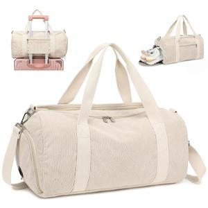 스포츠 여성 더플 백 운동 여행 가방 위켄더 신발 수납 공간 및 습식 포켓