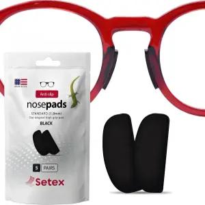 세텍스 게코 그립 1mm 미끄럼 방지 안경 코 패드 (블랙 페어 5개) 미국산 패드당 2500개의 혁신적인 미세