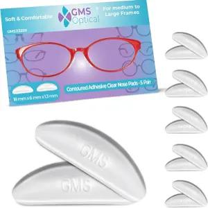 GMS 옵티컬 1.3mm 초박형 / 길이 18mm - 미끄럼 방지 콘투어 실리콘 안경 코 패드 선글라스 착용 시 매우