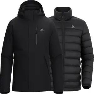 파이오니어 캠프 남성용 3-in-1 스노우 스키 재킷 퍼퍼 라이너 단열 방수 레인 겨울 윈드브레이커 스노보드