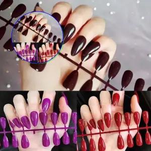 쌍문상회 네일아트 데코 연장 컬러 아몬드팁 28p세트 29종 코핀팁