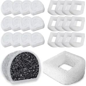 반려동물 안전 분수를 위한 24PCS 고양이 분수 필터 12개의 탄소 및 폼 교체 아발론 파고다용 드링크웰