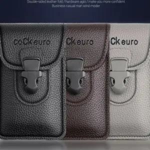 남성 데일리 세로 가죽 지갑 벨트형 핸드폰 허리 가방 NMa5+5Oah