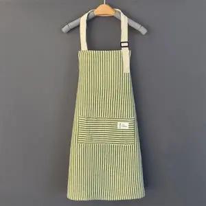 예쁜 줄무늬 공방 식당 주방 원피스 주머니 앞치마 김장 심플 작업 가게 업소 카페