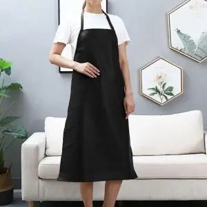 ( )인조 가죽 방수 앞치마 블랙 100X 62cm 작업복 홈카페 미술 남자 여자 식당