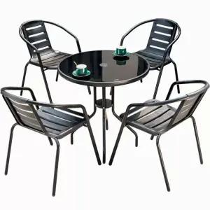 야외테이블 테라스 정원 카페 80cm 4인용 야외테이블세트