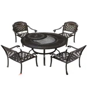 원형 바베큐 테이블 정원 바비큐 그릴 6인용 옥상 식탁