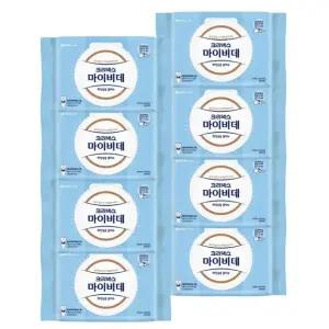 마이비데 물티슈 대용량 캡형 60매 x 8팩 클린케어 화장실용 비데용 물에녹는 비데티슈