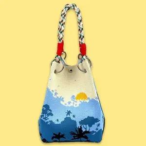 여성 작은 손 손가방 여성토트백 니트 아이보리일출 가방 미니손가방 토트 여성핸드백