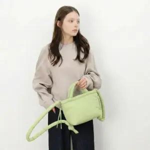 하찬 패딩 복조리 나일론 스트링 숄더백 크로스백 미니백 매듭 스트랩 디테일 토트 숄더 데일리룩 3way
