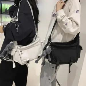 2컬러 / 학생 메신저백 크로스백 남여공용 캔버스