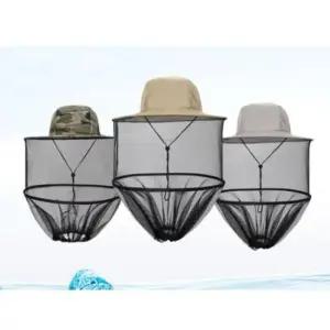 [생활] 3색 1개 날파리 차단 모기장 정글 모자 방충망 방충모