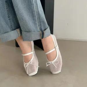 [신상오픈런]여성 여름 리본 장식 반투명 메리제인 플랫 슈즈 (35829997)