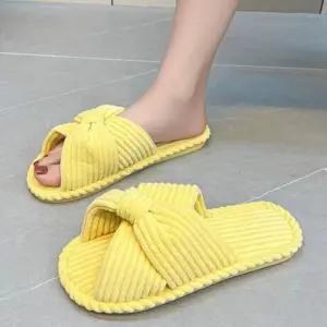 [신상오픈런]리본실내화 에스테틱 코듀로이 파스텔 쿠션 슬리퍼 (30546403)