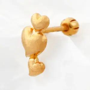 24K 순금 99.9% 하트 트리오 피어싱