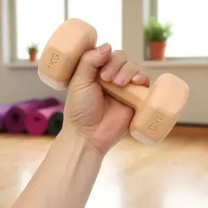 덤벨 바디필 2개세트(1kg) 아령 컬러 육각 (오렌지)