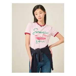 빈폴 레이디스 그래픽 반소매 링거 티셔츠 핑크 BF5442C06X 1213858