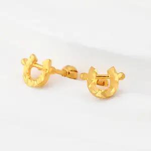 24K 순금 99.9% 컷팅 말발굽 피어싱