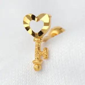 24K 순금 99.9% 하트 키 피어싱