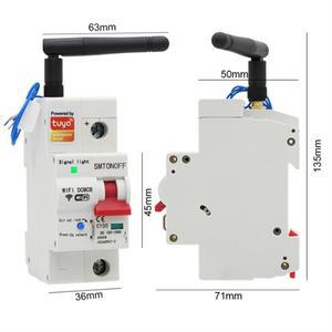 B63B-Tuya 스마트 라이프 Wifi DC 회로 차단기 Alexa Google 홈용 12V 과부하 단락 보호
