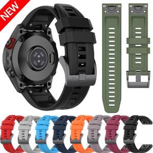 Garmin Tactix 8/Fenix 8 51mm 47mm 내구성 팔찌 Enduro3/Fenix 7S E 7X 용 퀵 피트 26mm 실리콘 스트